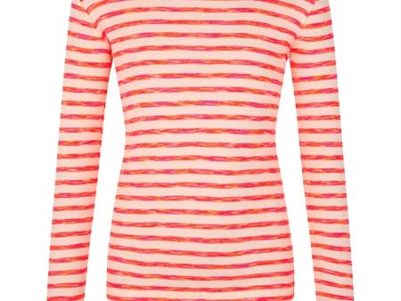 Mads Nørgaard 2x2 Cotton Stripe Talino Tröja Stripe Diva Pink Online