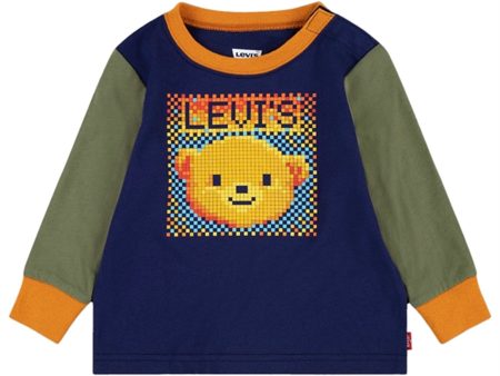 Levi s Bebis Pixel Bear Colorblocked Bluse Ocean Cavern For Sale