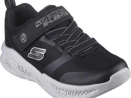 Skechers Boys Skechers Meteor-Lights Sneakers Black Grey For Cheap