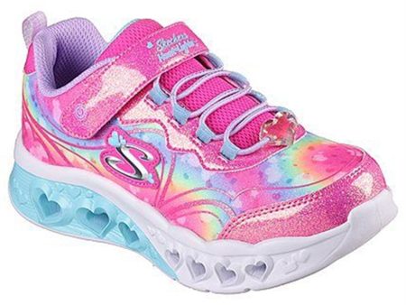 Skechers Flutter Heart Light Sneakers med Multi Glitter Hot Pink Lavendel Discount