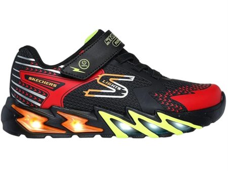 Skechers S-Lights Flex Glow Bolt Black Red Discount