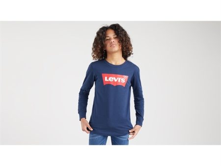 Levi s Long Sleeve Batwing T-Shirt Dress Blues Hot on Sale