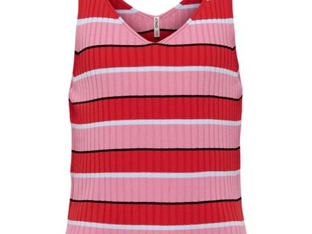 Kids ONLY Candy Pink Debbie Stripe Stickat Topp on Sale