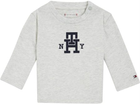 Tommy Hilfiger Bebis Monogram Tröja New Light Grey Heather Hot on Sale